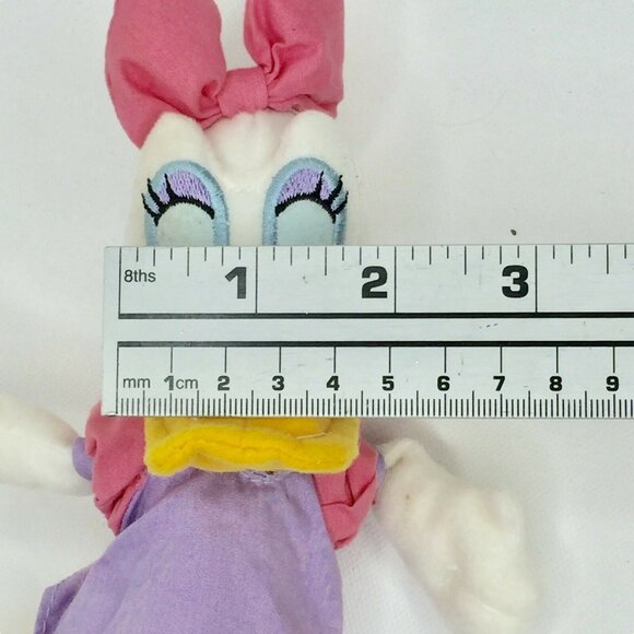 Diseny Daisy Duck 10" Plush Toy Pink Bow Purple Dress Mini Bean Bag Plushie - Picture 11 of 12